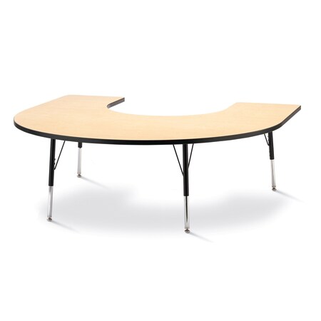 Jonti-Craft Berries Horseshoe Activity Table, 66 in. x 60 in., A-height, Maple/Black/Black 6445JCA011